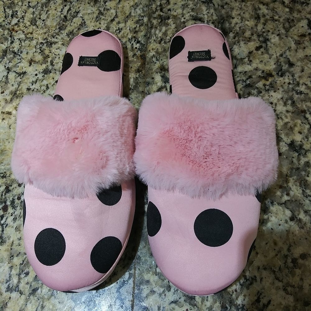 Victoria's Secret Satin Polka Dot Slippers - Picture 4 of 7
